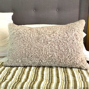 Sheepskin Pillow Coverings, curly and natural- gray with cotton canvas back